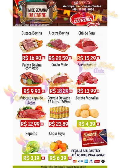 Arraia de fim semana da carne encarte