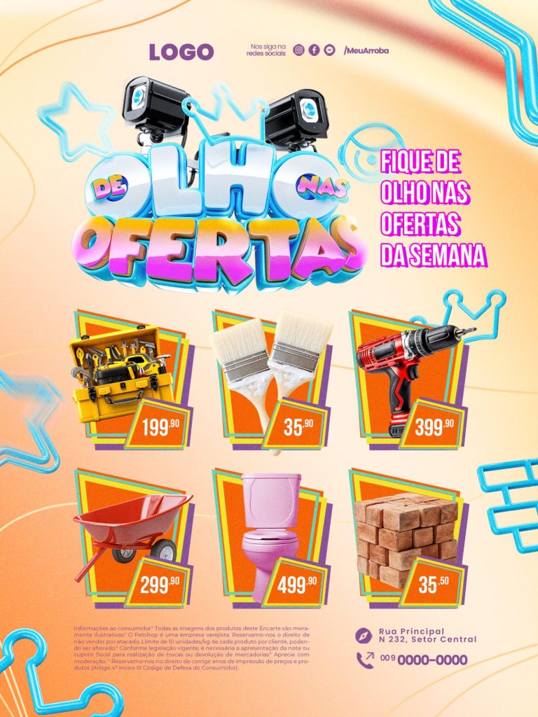 Encarte de olha nas ofertas de Construção