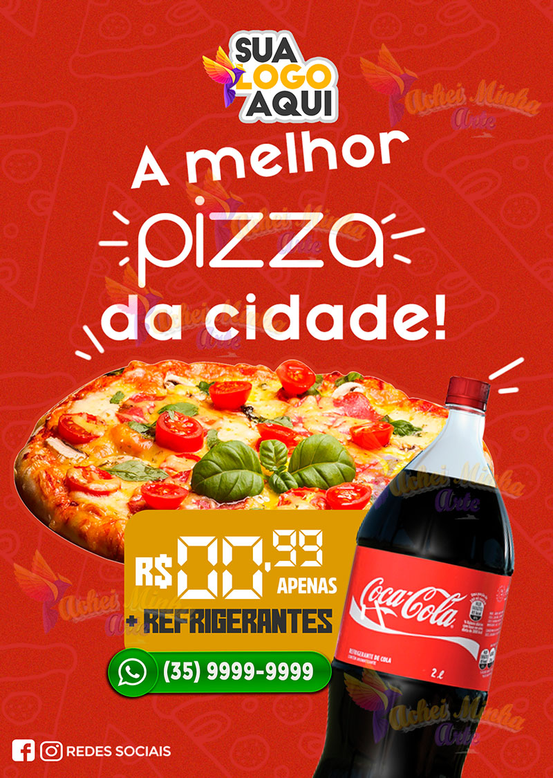 Pizzaria com refrigerante