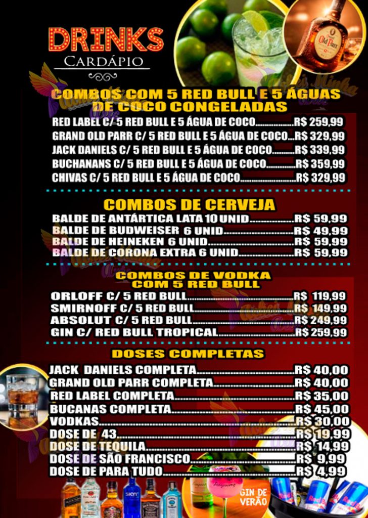 Cardápio de Drinks