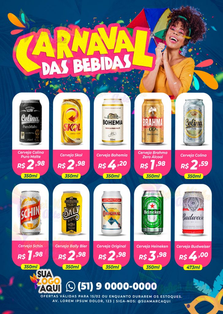 Encarte de Bebidas de Carnaval