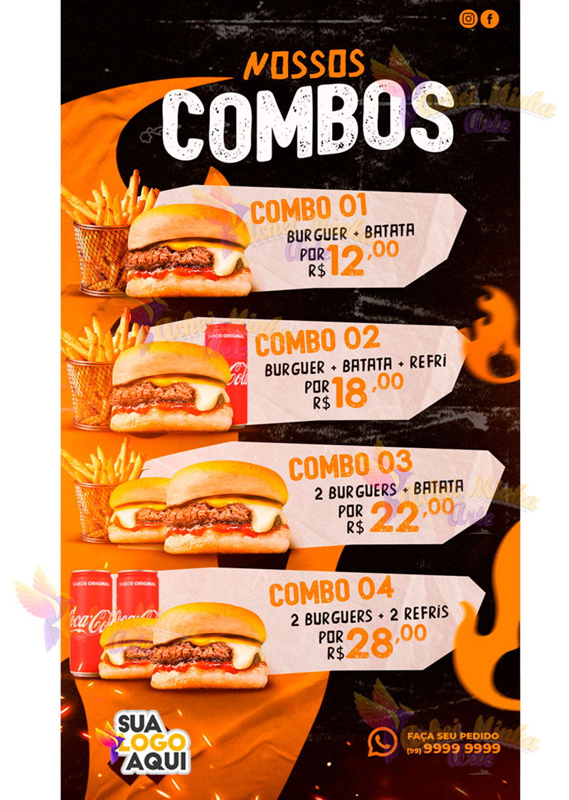 Flyer Hamburgueres Nossos Combos