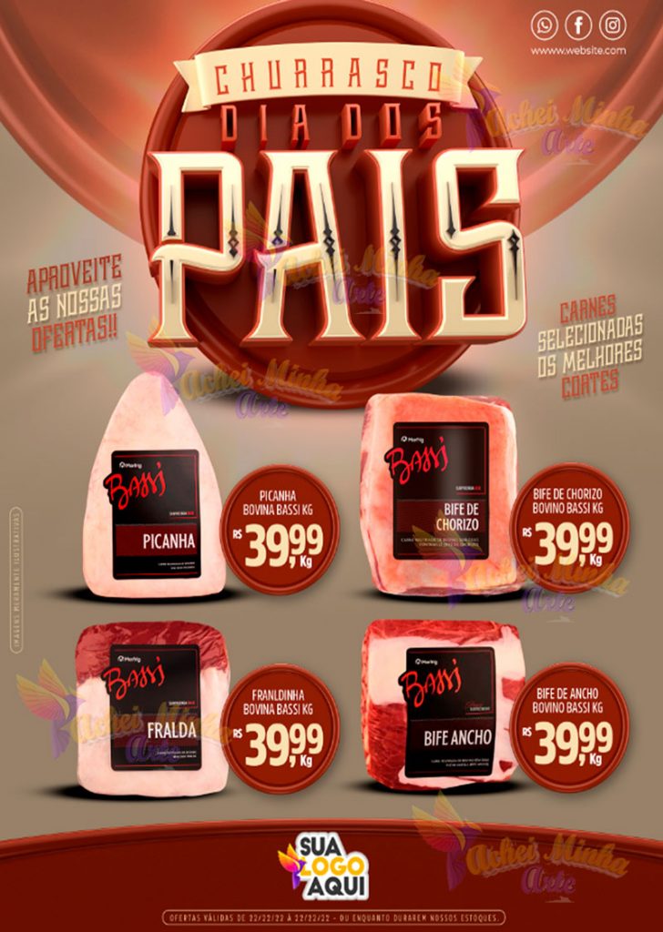 Flyer Churrasco Dia dos Pais Bronze