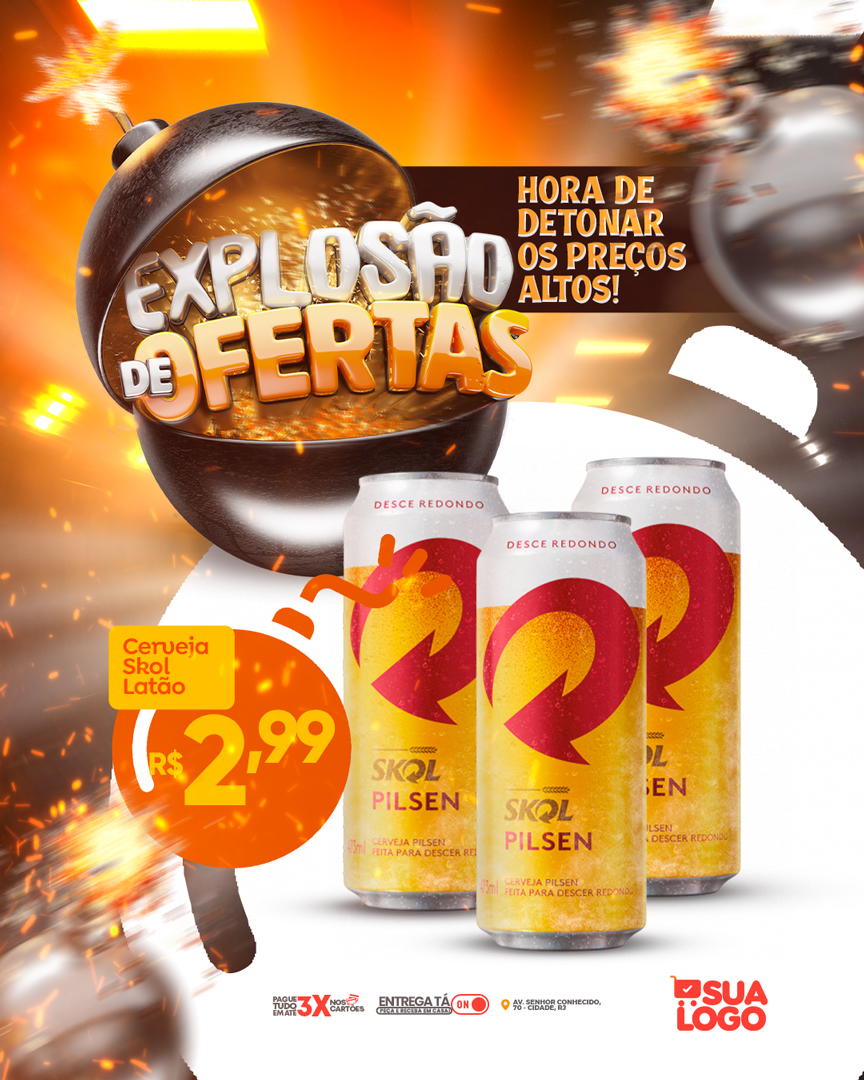 Flyer Explosão De Ofertas Cerveja Skol