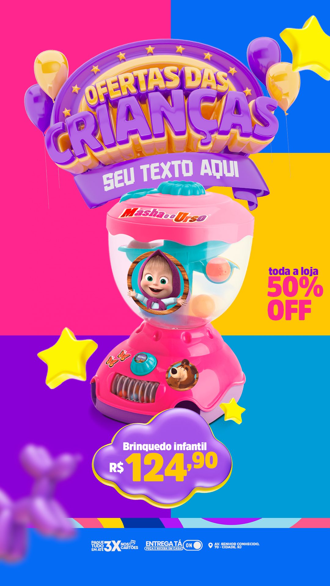 Flyer Ofertas Das Crianças Brinquedo Infantil 50%