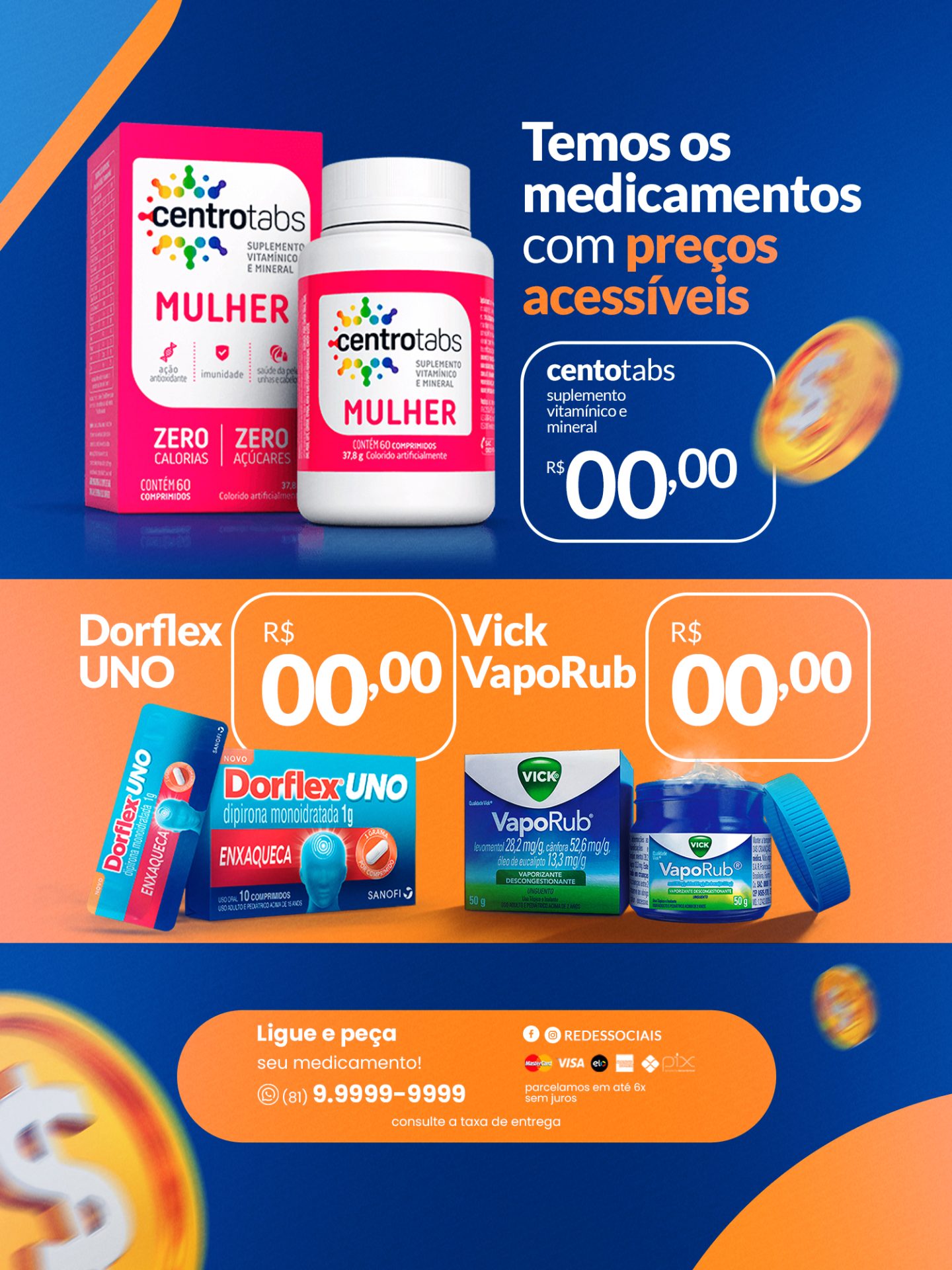 Flyer Farmácia Medicamentos com Preços Acessíveis