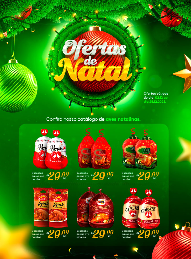 Flyer Ofertas De Natal Aves Natalinas