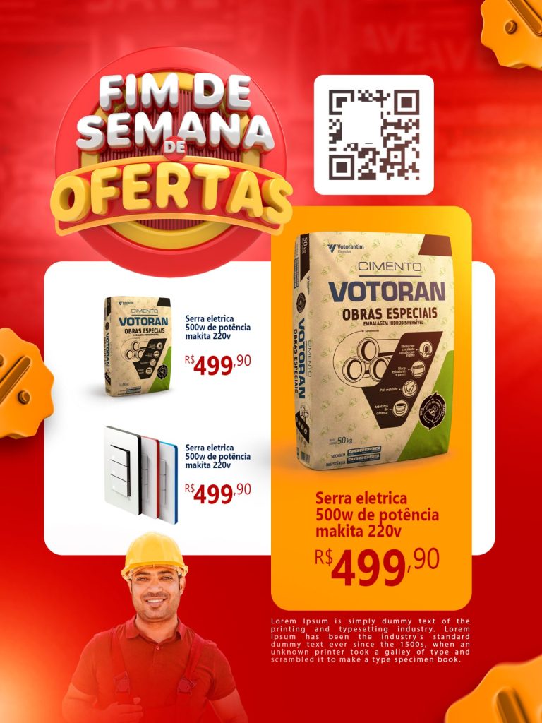Flyer Fim de Semana de Ofertas Materiais de Construção