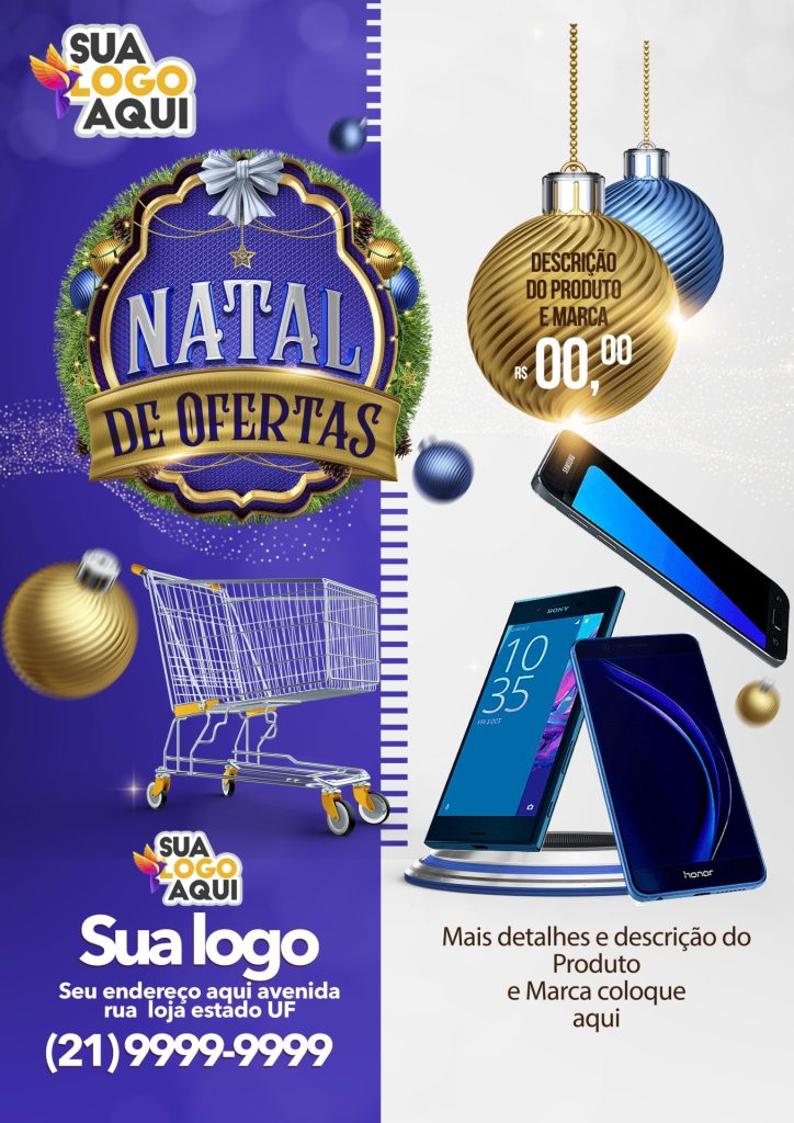 Flyer Natal Blue Smartfone