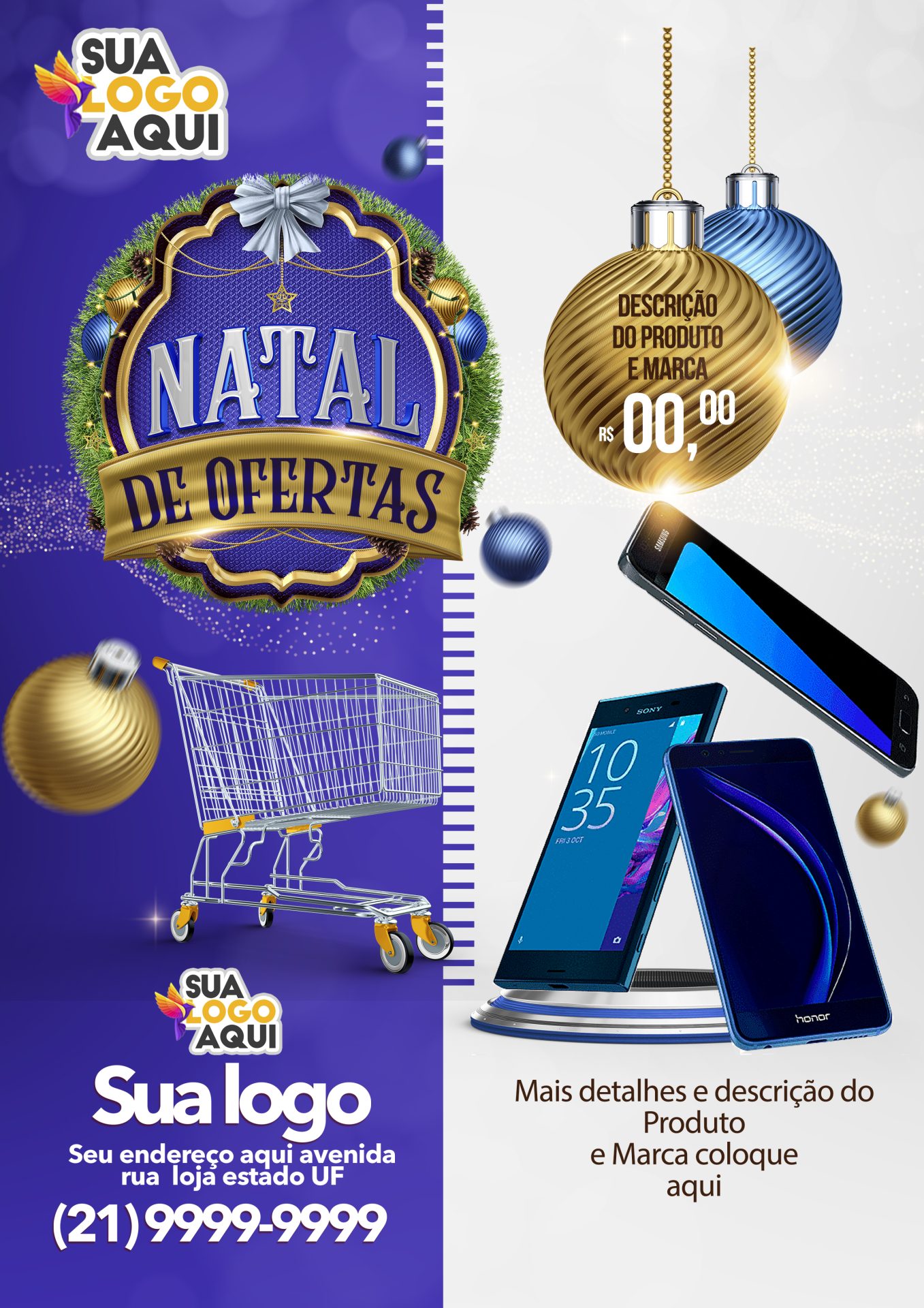 Flyer Natal Blue Smartfone