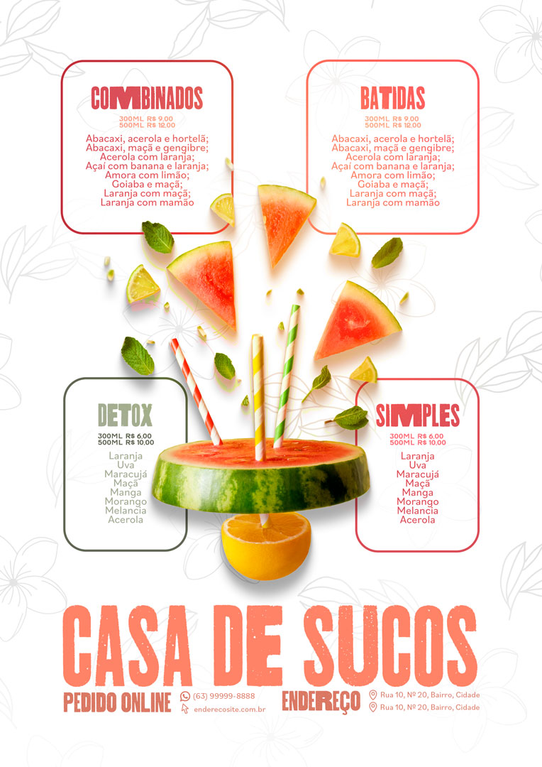 Flyer Casa de Sucos