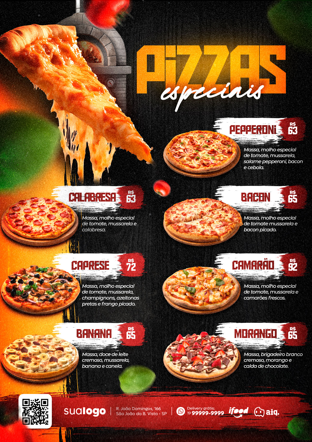 Cardápio Pizzaria Pizzas Especiais