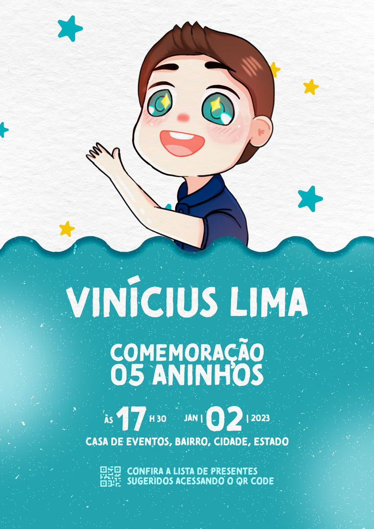 Flyer Aniversário Infantil Comemoração