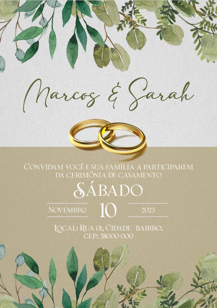 Flyer Convite de Casamento Marcos e Sarah