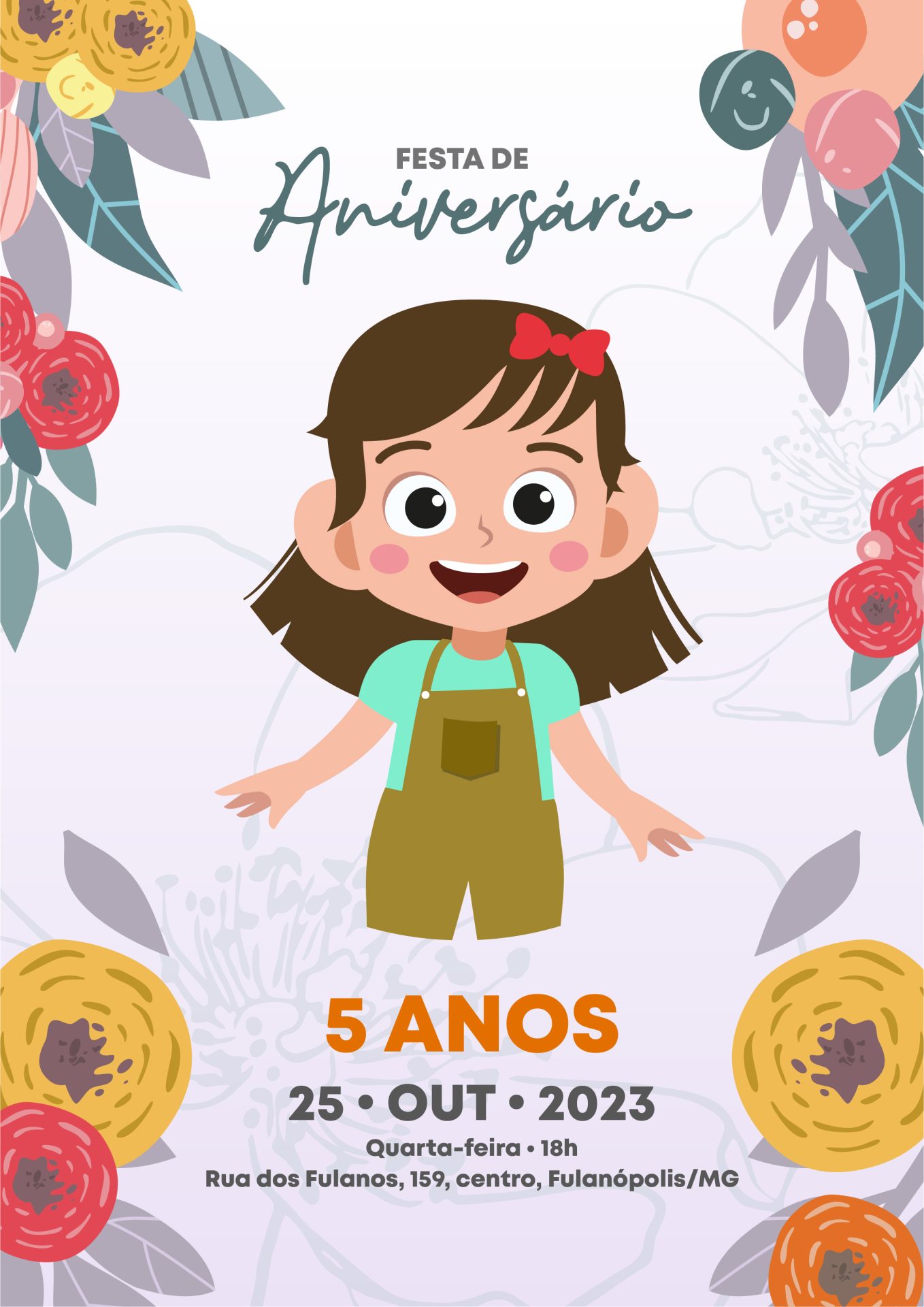 Flyer Convite De Aniversario 5 Anos AI