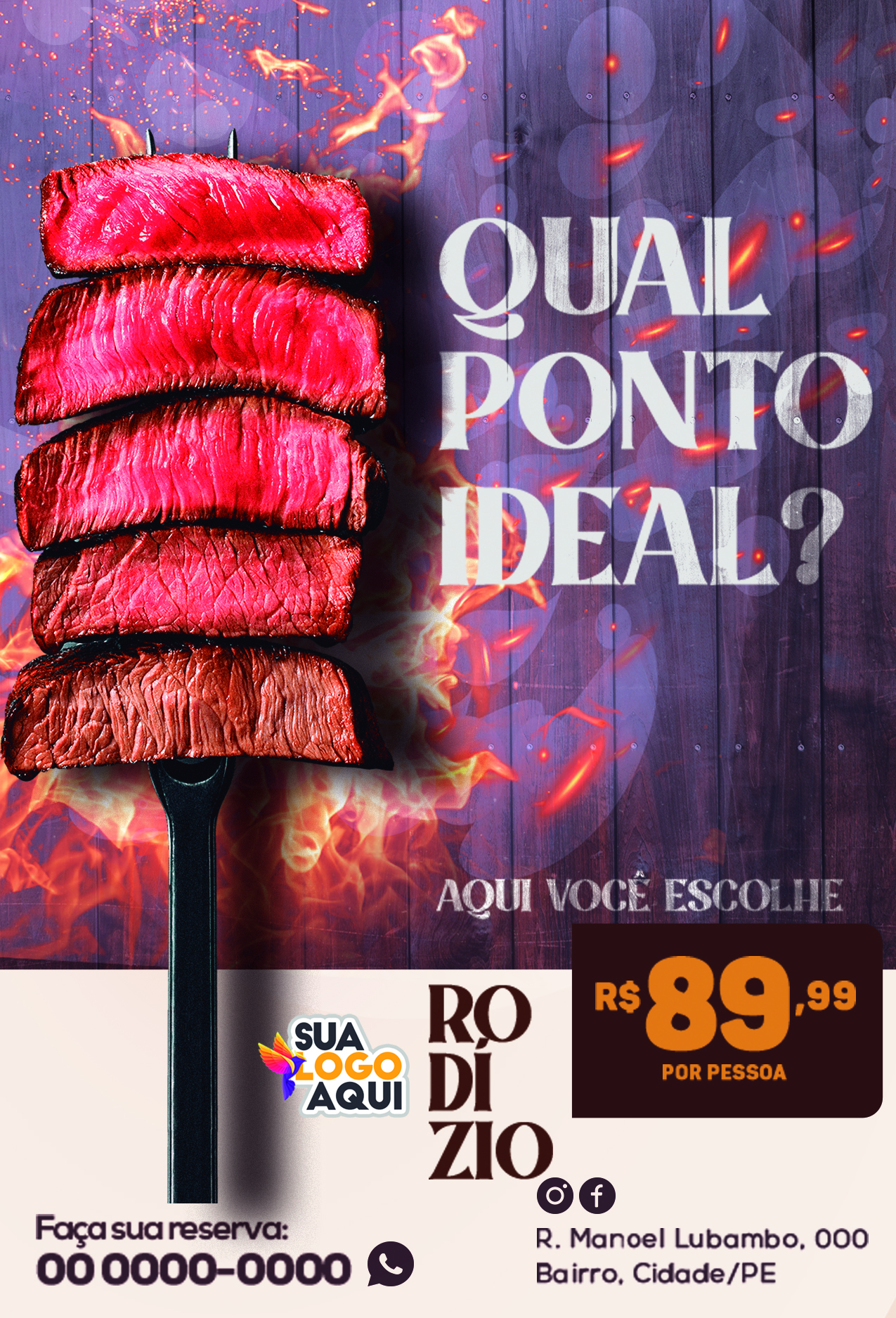 Flyer Rodizio qual ponto ideal