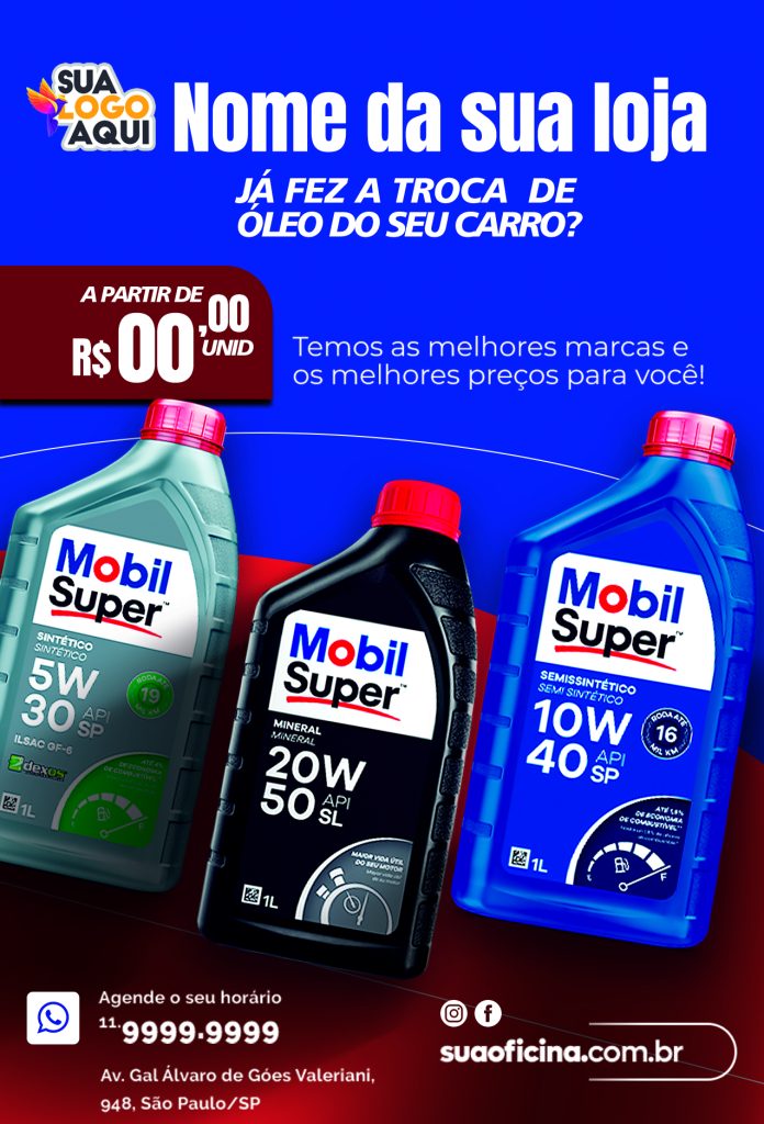 Flyer Já fez a troca de óleo