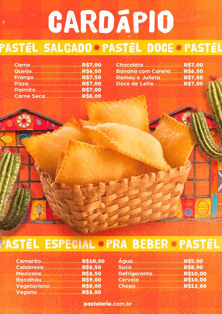 Cardápio de Pastelaria tema sertão