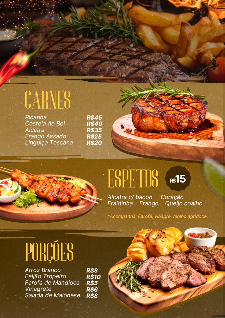 Cardápio Editável Churrasco tema Sabor