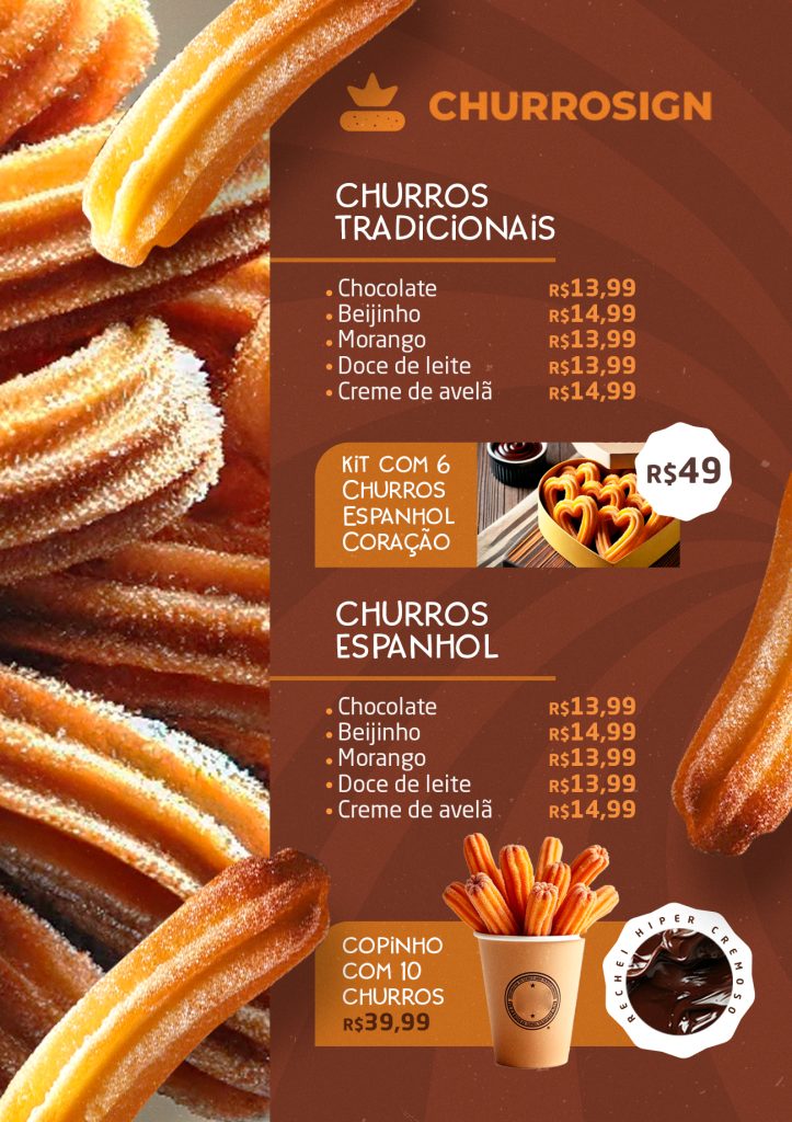 Cardápio Editável de Churros