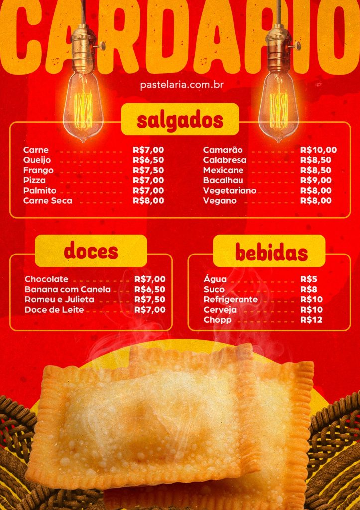 Cardápio de Pastelaria da Hora!