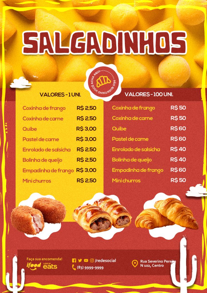 Cardápio Salgadeira