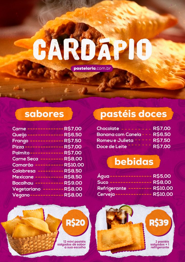 Cardápio Pastelaria ao Ponto