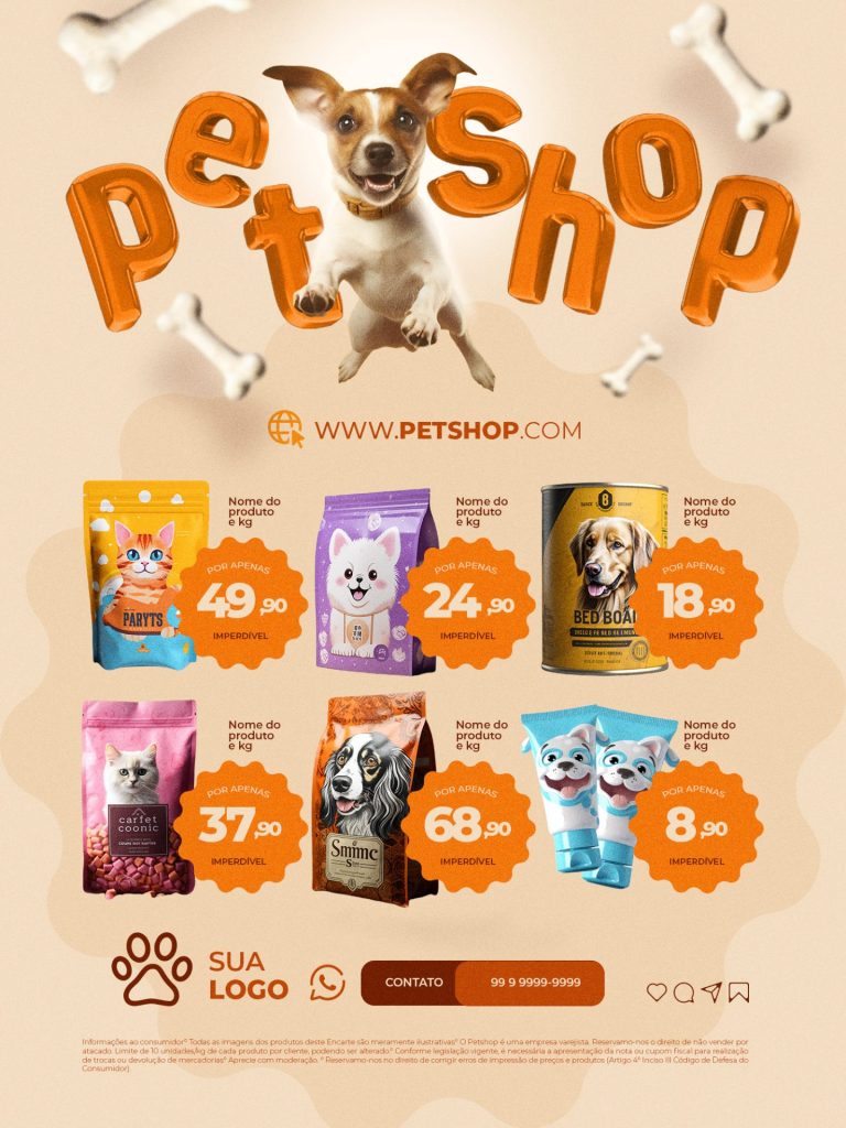 Encarte Pet Shop Rações Gatos e Cachorros