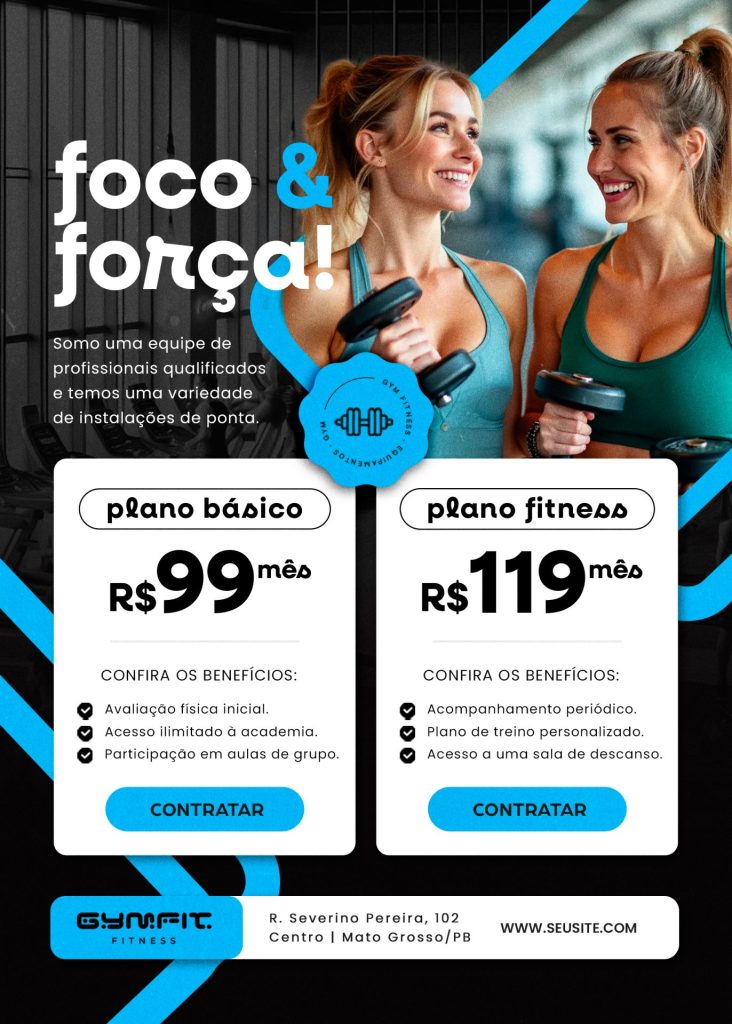 Flyer Academia Foco e Força