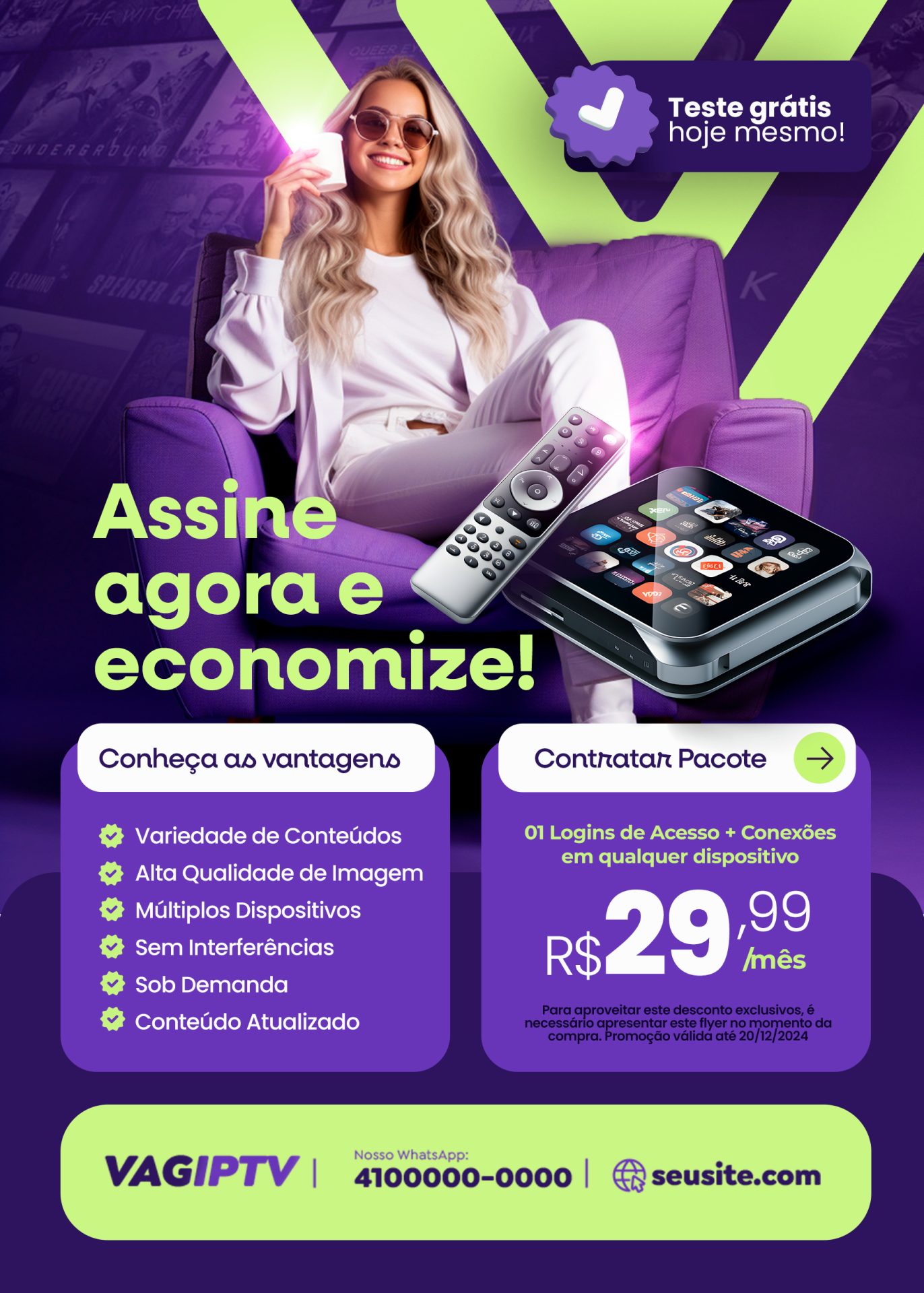 Flyer IPTV Assine Agora