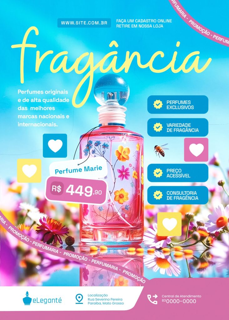 Flyer Perfumaria Fragrância Perfume Marie