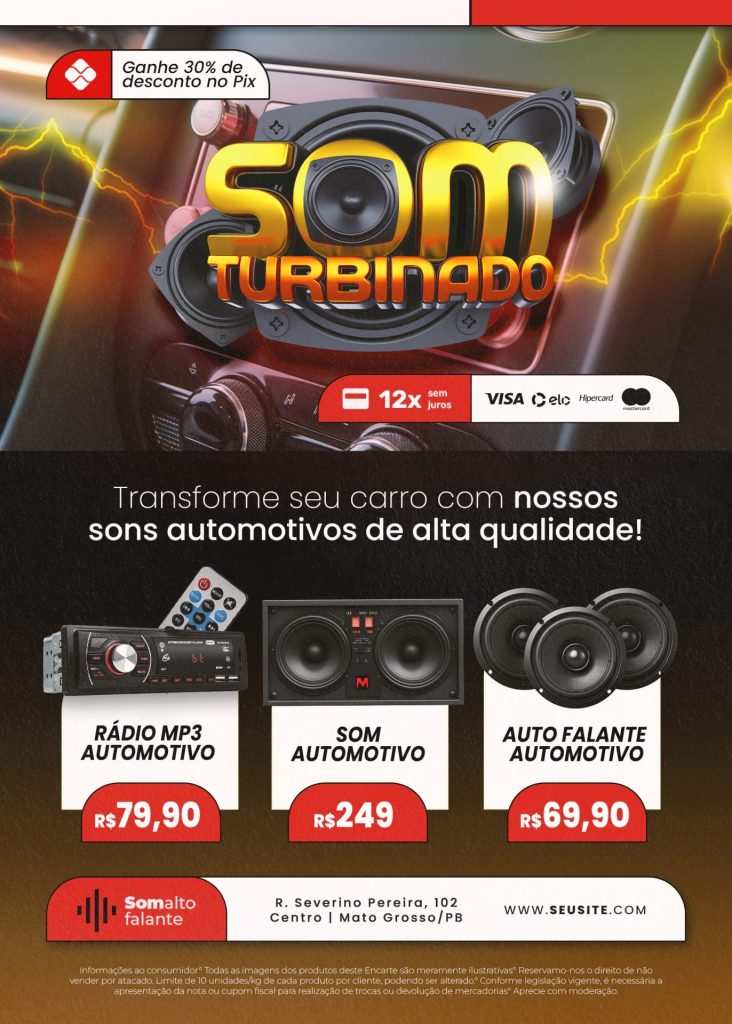 Flyer Som Automotivo Som Turbinado