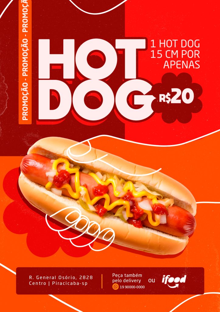 Flyer Hot Dog PSD Editável