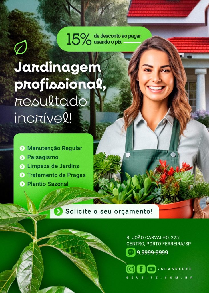 Flyer Jardineiro Jardinagem Profissional