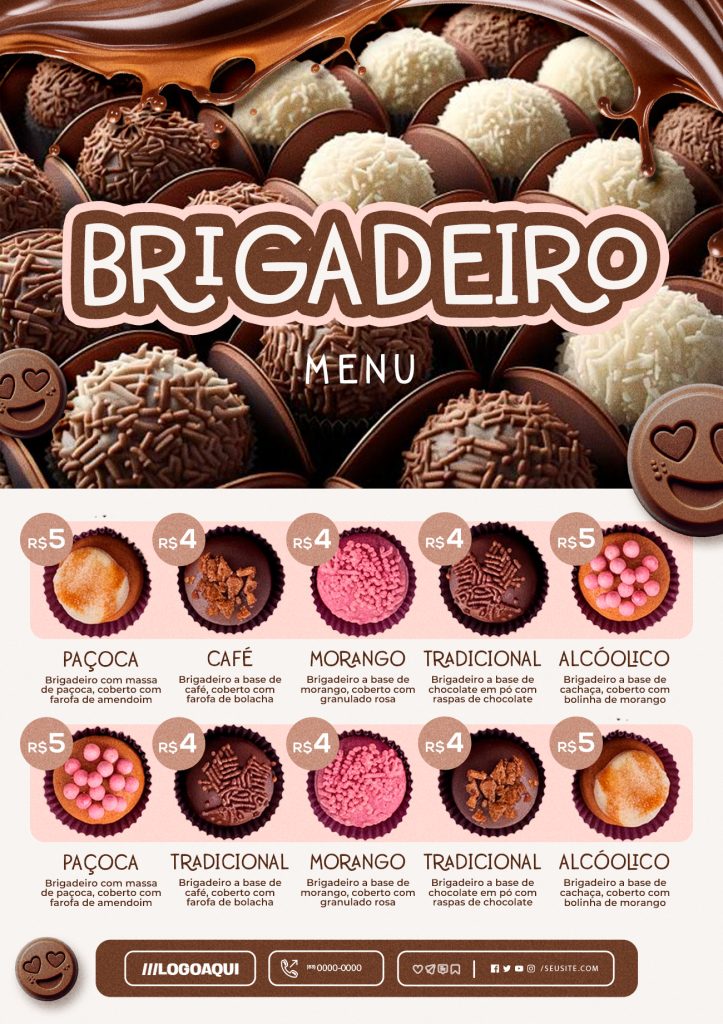 Cardápio Editável de Brigadeiro Menu