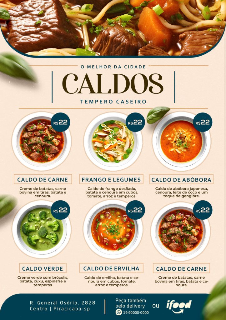 Cardápio de Caldos