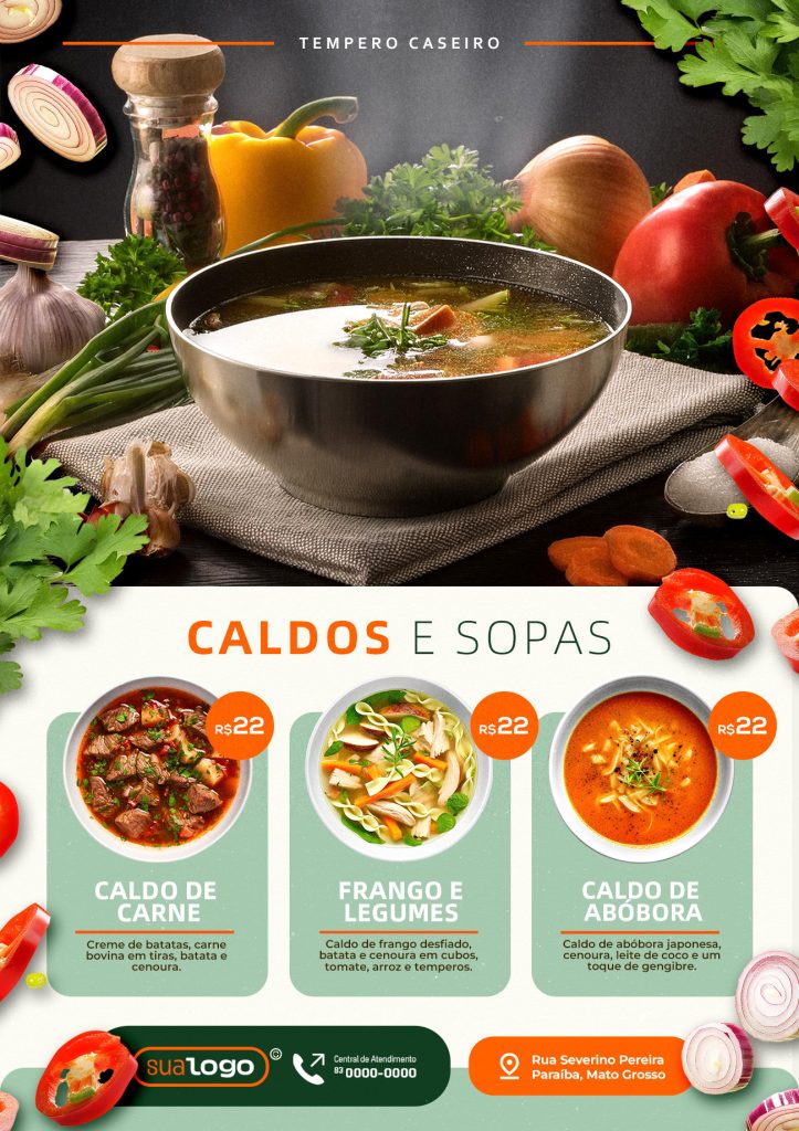 Cardápio de Caldos e Sopa