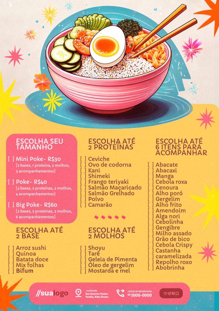 Cardápio Comida Japonesa Poke