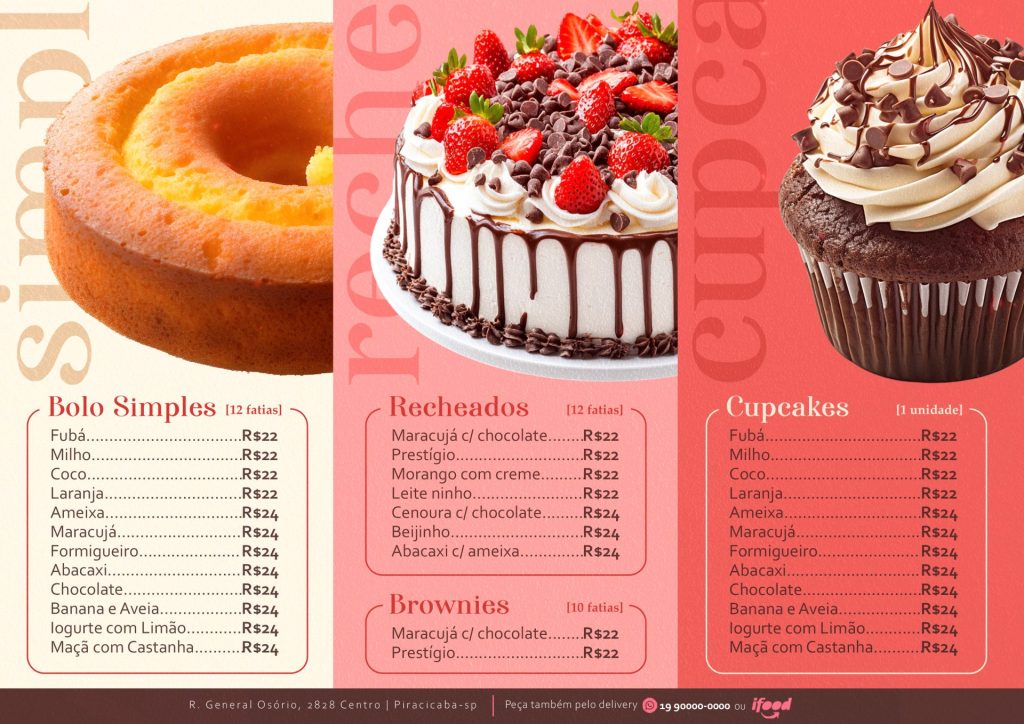 Cardápio Doceria Trifold
