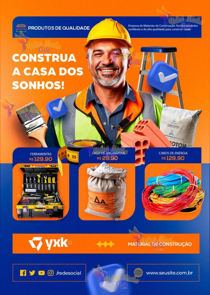 Flyer Material de Construção Casa dos Sonhos