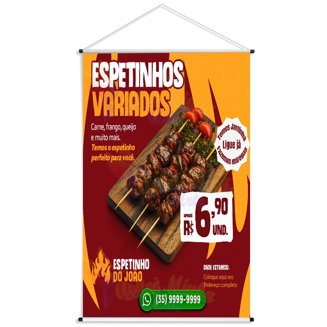 Banner Espetinhos variados
