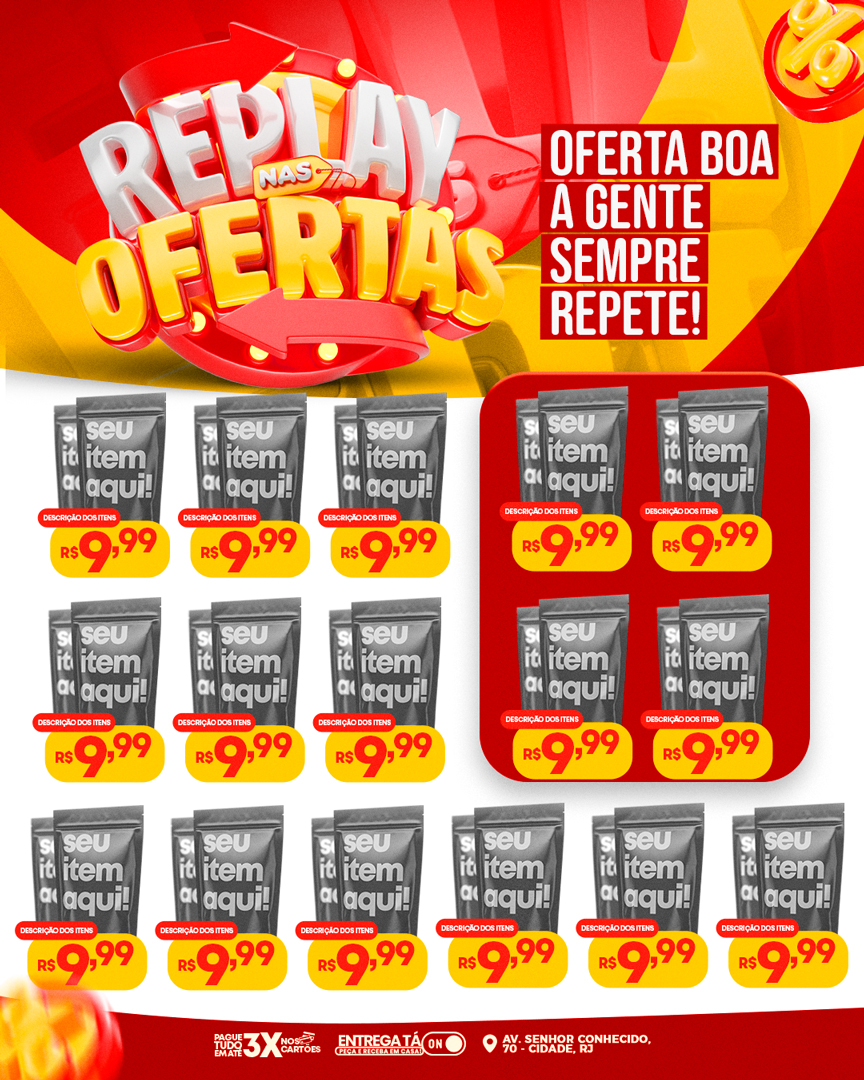 Encarte Replay nas Ofertas