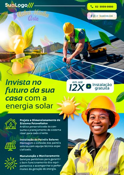 Flyer Energia Solar Invista no Futuro