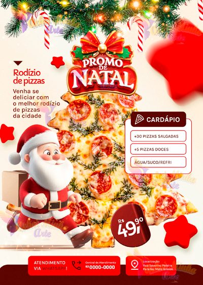 Flyer Pizza de Natal