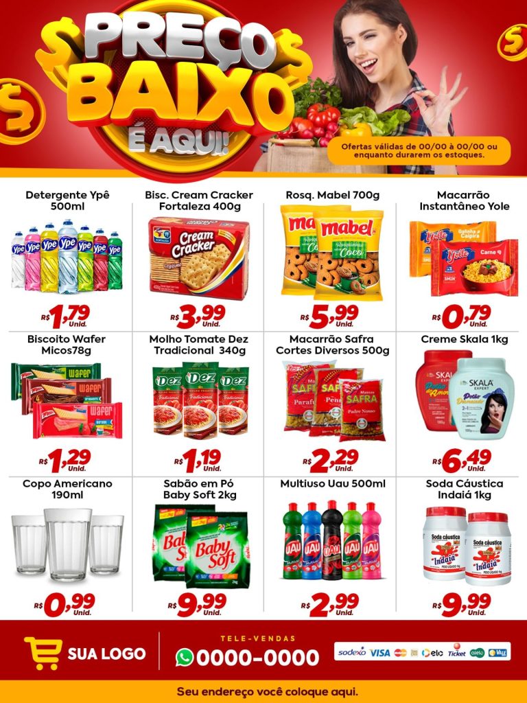 Encarte Preço Baixo é aqui Supermercado