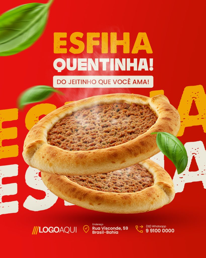 Flyer Esfiha Quentinha Do Jeitinho Que Você Ama
