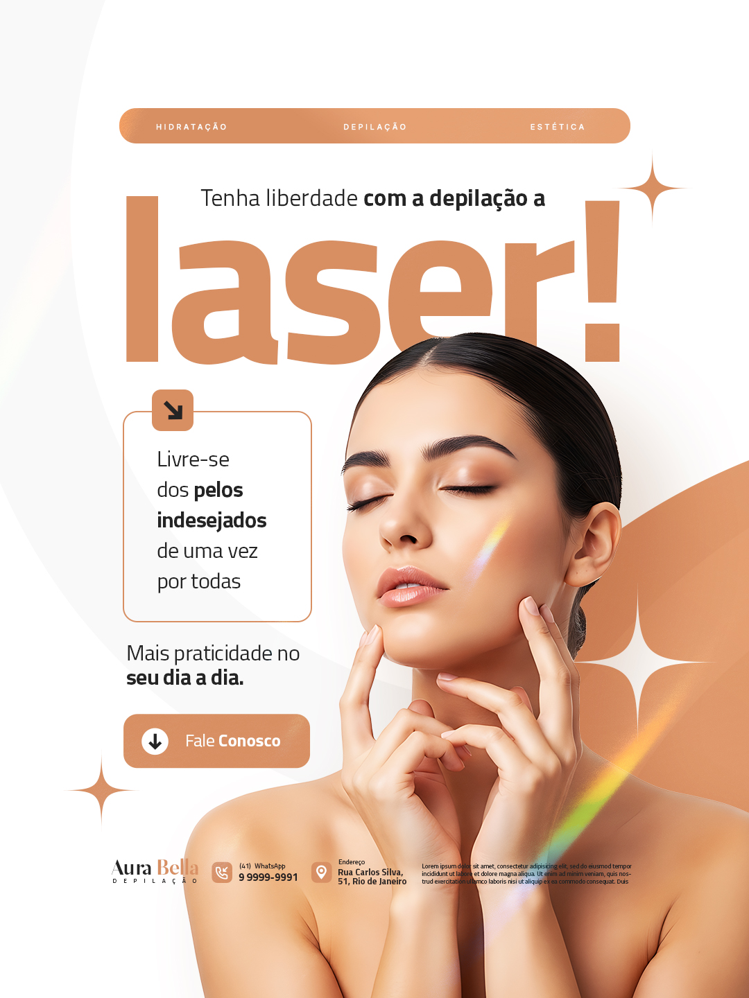 Flyer Liberdade de Depilação Com Laser​
