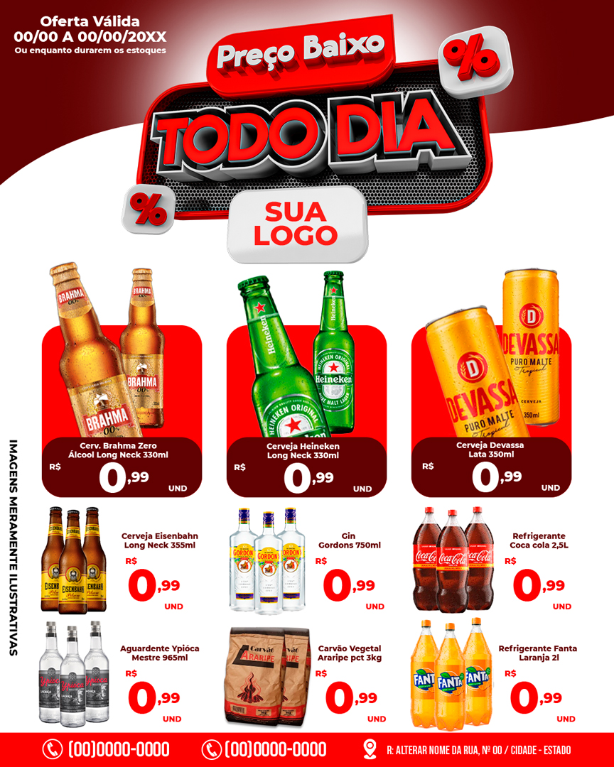 Encarte Preço Baixo Todo dia Bebidas