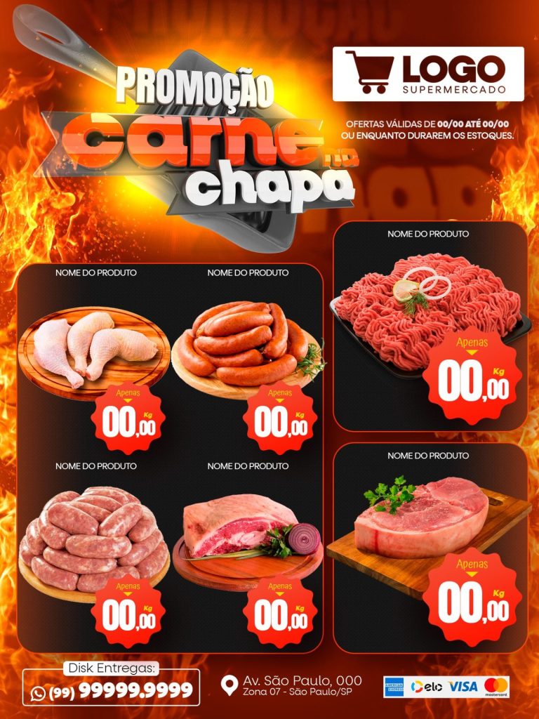 Encarte Promoção Carne na Chapa