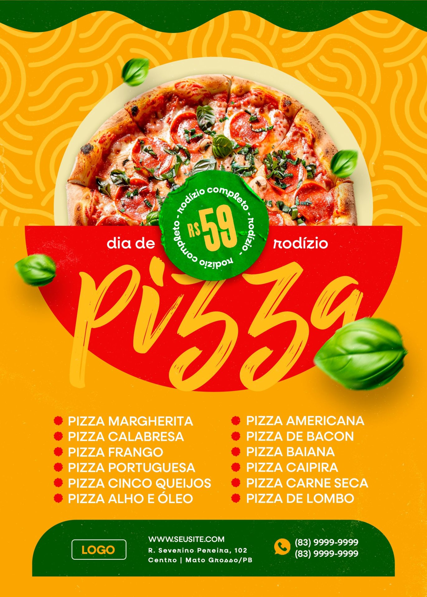 Flyer Pizza Dia de Rodizio